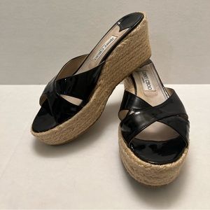Jimmy Choo Espadrille Wedge jute platform Sandal EU 38